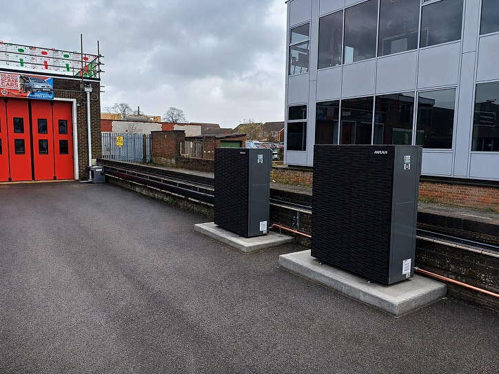 Air source heat pumps installed to an existing building
