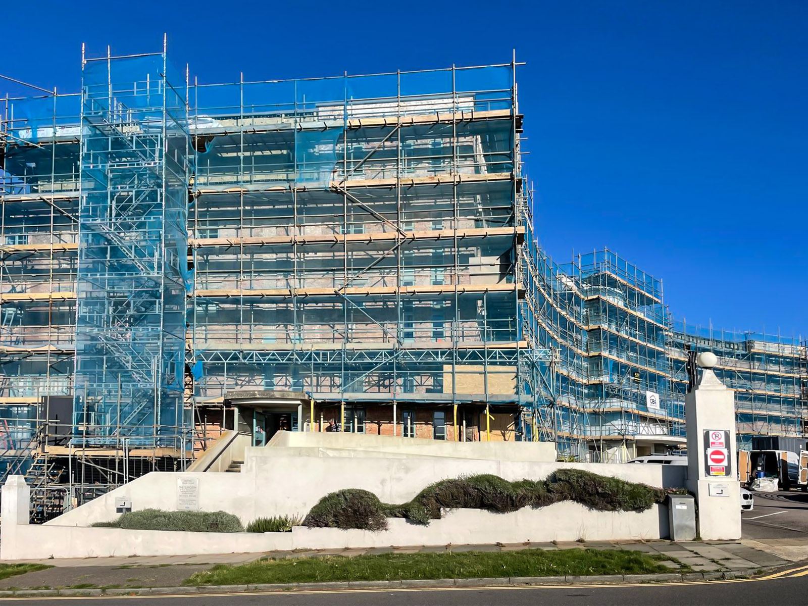Works underway to the seaward elevation